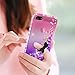 LeYi Compatible for iPhone SE 2016 Case (Not fit SE 2020!!), iPhone 5S Case, iPhone 5 Case with 2pcs Tempered Glass Screen Protector, Glitter Case for iPhone 5, Pink/Purple