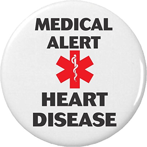 Medical Alert â€“ Heart Disease 1.25â€ Pinback Button Pin Health Symbol