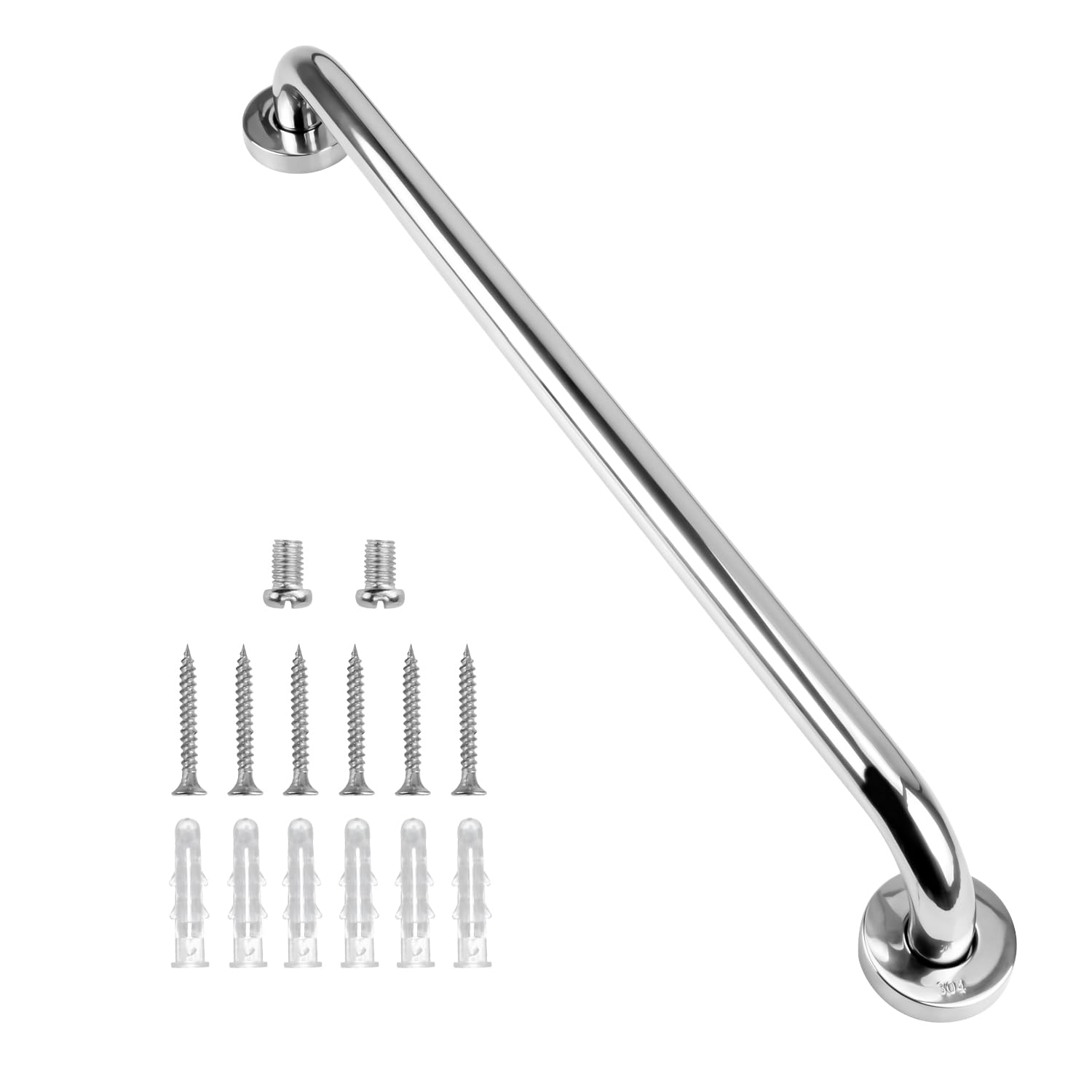 supregear Bathroom Grab Rail - 304 Stainless Steel Shower Handle (60cm/24), Safety Hand Rails for Kitchen Bedroom Bathtub Steps, Balance Support Grab Bar for Elderly, Disabled, Adults, Children