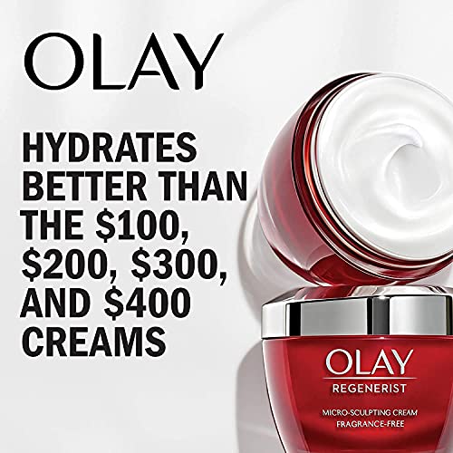 Olay Regenerist MicroSculpting Cream, Fragrance Free Face Moisturizer with Hyaluronic Acid and