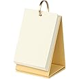 Small Blank Flash Cards Index Cards Note Cards Punched with Binder Rings Kraft Paper Standing Flip White Study Cards Memo Scratch Pads Bookmark DIY Greeting Cards Mini Customizable Cardstock