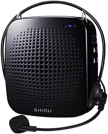 SHIDU Portable LoudSpeaker with Microphone, Classroom PA System or Voice Amplifier with Natural Sound, Works as Speaker with Aux Cable, In built TF Card Reader and USB Flash Drive, Ideal for Teachers