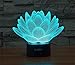 Elstey® Blooming Lotus 3D Model Visual Optical Illusion 7 Color Change Touch Switch Nightlight LED Desk Lamp