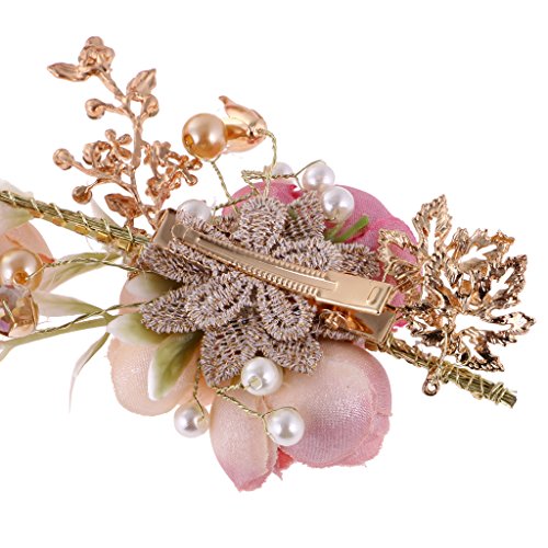 Jili Online Beautiful Lady Girls Flower Pearls Headpiece Hair Pins Set Wedding Party Hair Costume