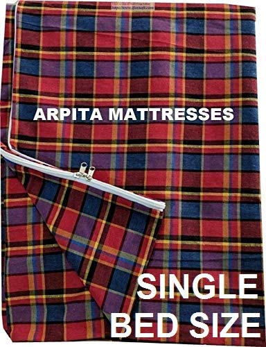 Shri krishan kripa handloom Cotton Mattress Cover for Single Bed with Zip(Multicolour, 78x36x4-inches)