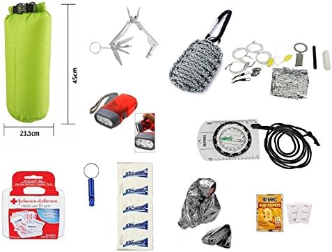 Spunky Monkey Gear Emergency Survival Kit for Camping and Hiking (Green)