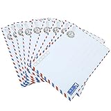 Hybsk(TM) 10 pcs Sheets Envelope Postcard Letter Stationary Storage Paper AirMail Vintage (White)