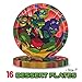 Teenage Mutant Ninja Turtles Party Supplies | TMNT Party Supplies | Includes Large Plates, Dessert Plates, Napkins, Table Cover, TMNT Masks | Boy Birthday Party Decorations Serves 16