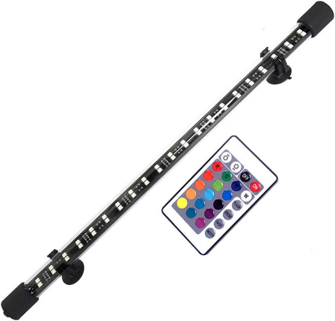 Aquarium LED Light Double Row RGB Colorful Remote Control Lamp for Fish Tank Lighting,111cm/44in