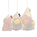 Simply Eco 7 reusable natural cotton produce bags with drawstring. Mesh bags for fruits and veggies, muslin bags with see through window for bulk food storage. Zero waste mesh eco bags