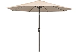 JEAREY 9FT Patio Outdoor Umbrella Outdoor Table Umbrella with Push Button Tilt and Crank