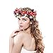 Women handmade Rose Flower Crown with Adjustable Ribbon for Wedding Festivals