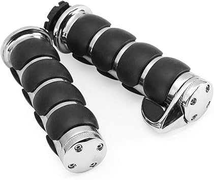 Amazon Com Oxmart Motorcycle Handle Grips Universal 1 Chrome Hand Grips With Anti Slip Rubber Design And Throttle Assist Fit For Harley Yamaha Suzuki Honda Kawasaki Style 1 Automotive