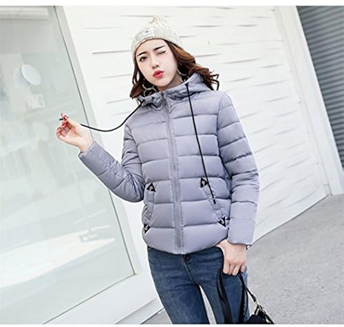 Xiessi Women's Cute Hood Long Sleeve Pocket Solid Warm Short Down