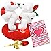 Gift Boutique Valentines Day Gifts for Her Girlfriend Women and Wife Plush Valentines Talking Kissing Bears, 3 Inch Forever Glass Rose in Gift Box and Valentines Card