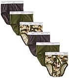 Jockey Big Boys'  Green Camo Brief (Pack of 6)