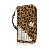 Samsung Galaxy Mega 5.8 Wallet Case, Leopard MPERO FLEX FLIP Wallet Case for Samsung Galaxy Mega 5.8 - Studded Leopard