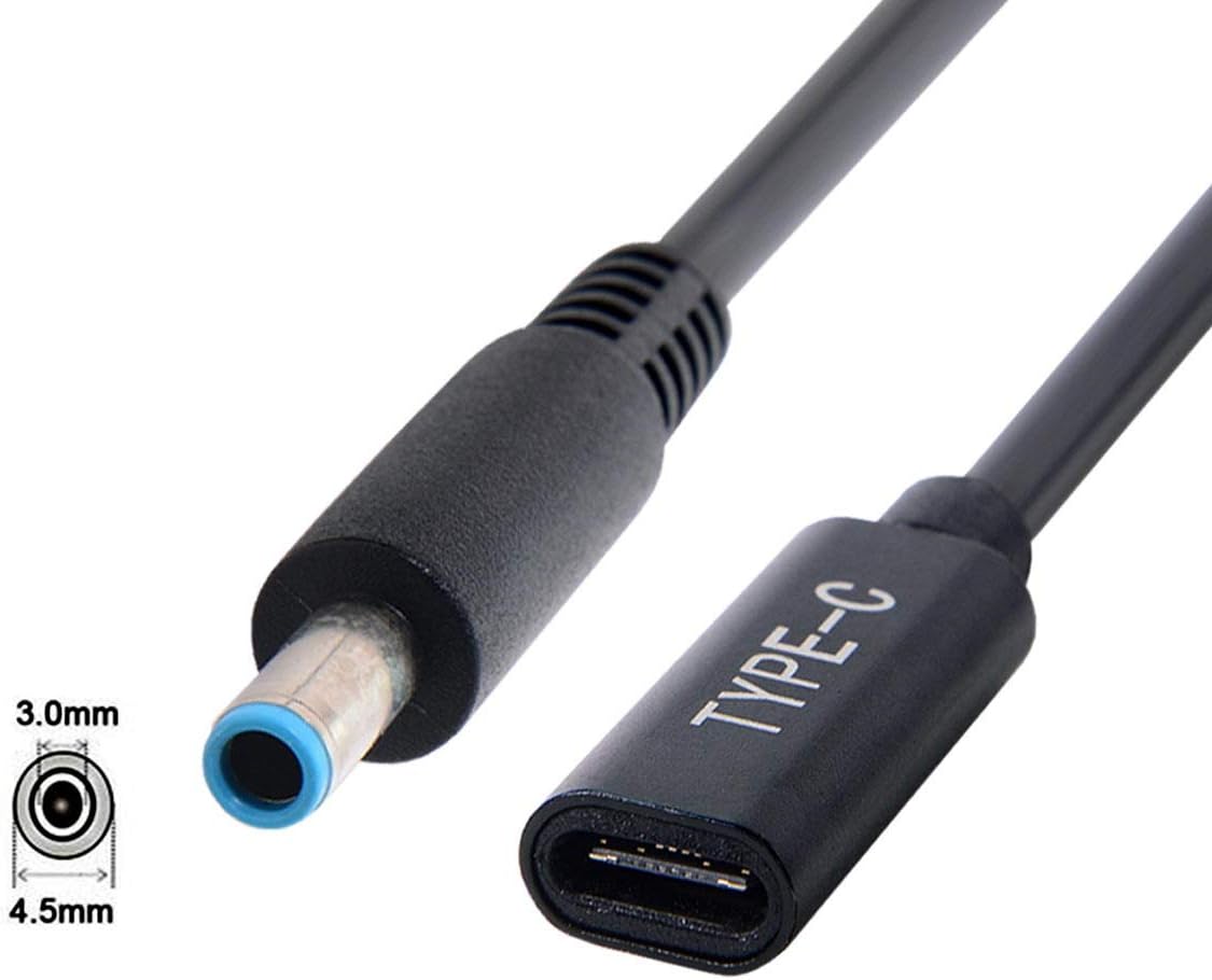 chenyang CY USB C to DC 20V 4.5 * 3.0mm PD 65W Charge Cable for HP Laptop