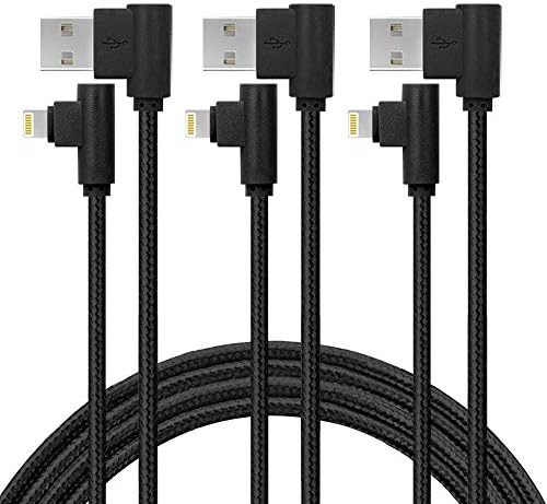Angle Phone cable fast charger nylon braided data cord 90 degree elbow for game video compatible with Phone,Pad, Pod And More