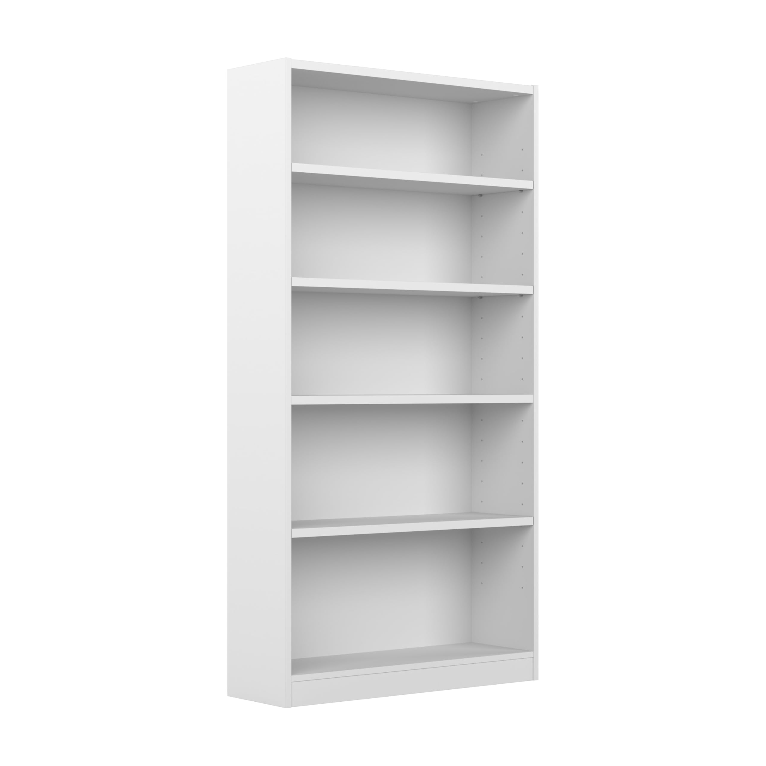 Photo 1 of **missing tools**Bush Furniture Universal Tall 5 Shelf Bookcase in White, Vertical Storage and Display Bookshelf for Home Office or Living Room Organization