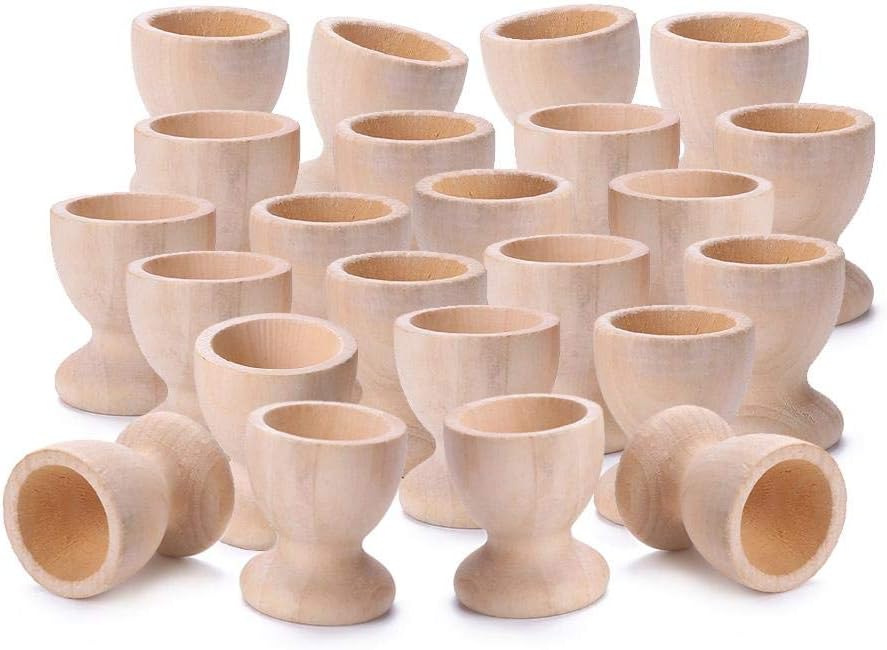 otakujk 30pcs/Pack Wooden Egg Holder Wine Cups Easter Egg Tray Party DIY Decor