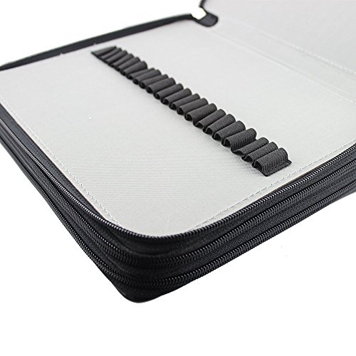 Miraclekoo 120 Slots PU Leather Pencil Holder Pencil Case Large Capacity Multi-layer Pencil Bag (BLACK)