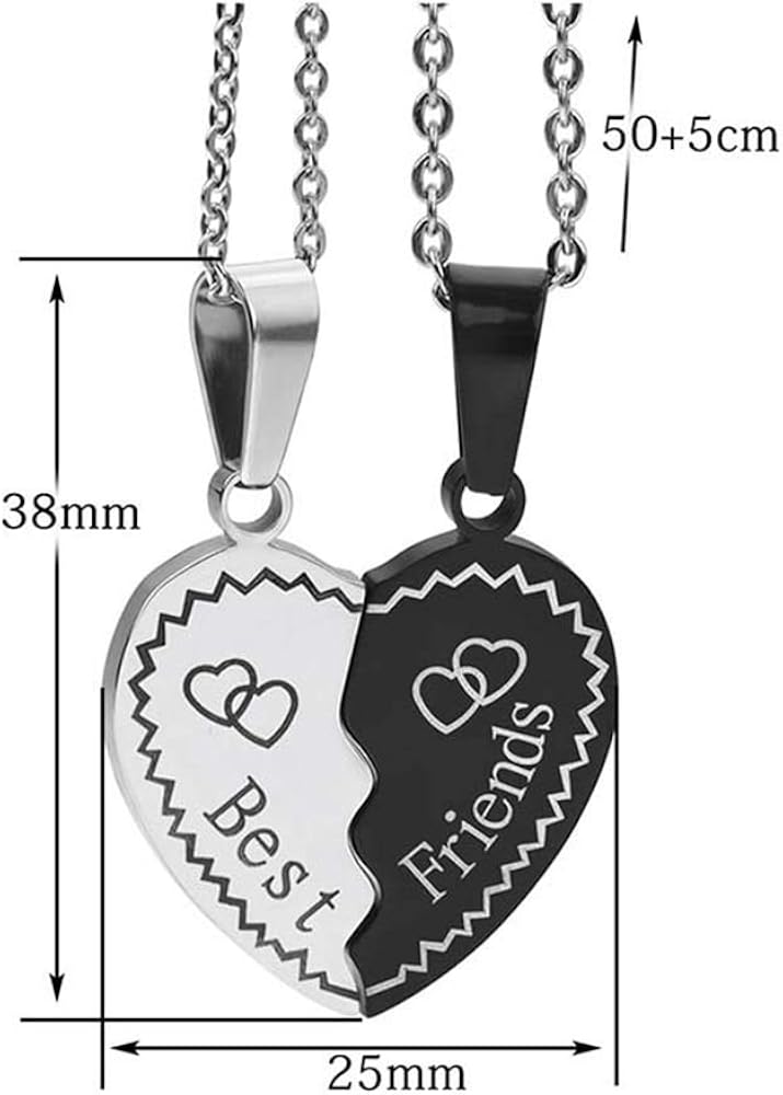 Mjartoria Damen Kette Halskette Best Friends Gravur Panda Delphin Pinguin Herz Partner Anhanger Freundschaftsketten Silber Farbe Mit Strass 2 Stuck Madchen Schmuck Suenaacampo Com