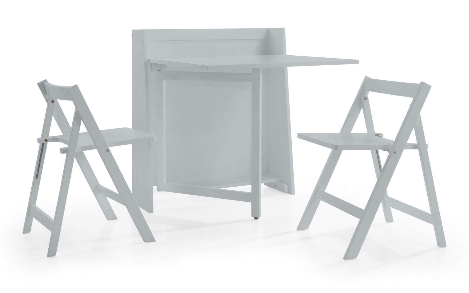 Julian Bowen Helsinki Compact Folding Dining Set - Light Grey - Space-Saving Modern Dining Solution