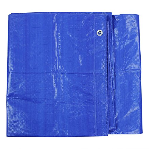 6 x 8 Tarp, Hanjet 5-Mil Lightweight Waterproof Outdoor Blue Tarps - Thumbnail 3