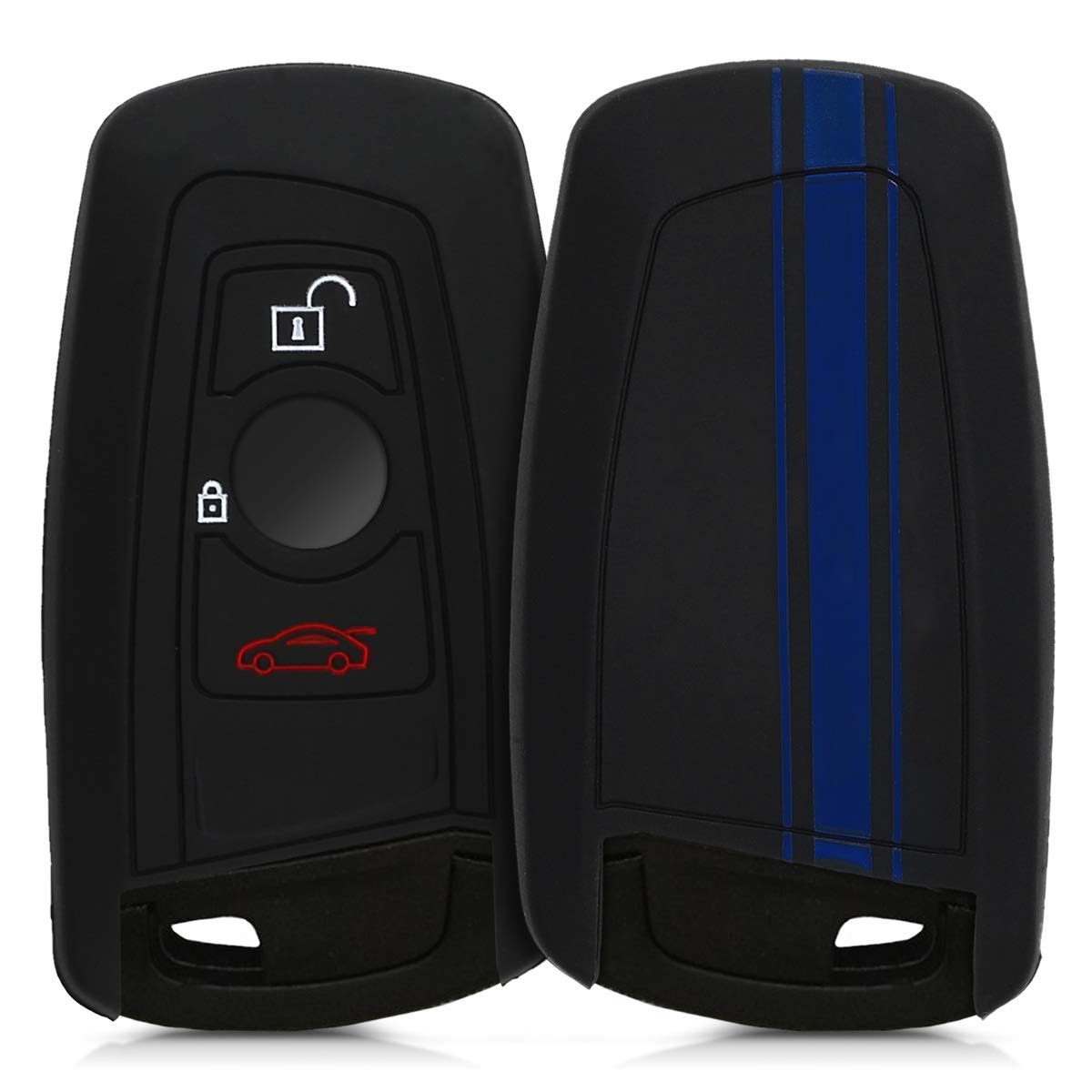 kwmobile Silicone Key Fob Cover Compatible with BMW 3 Button Remote Control Car Key (only Keyless Go)