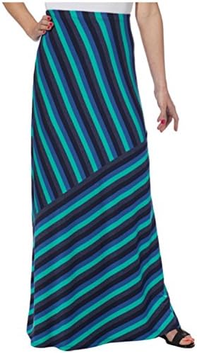 Matty M Maxi Long Stretch Womens Skirt (Medium, Teal)