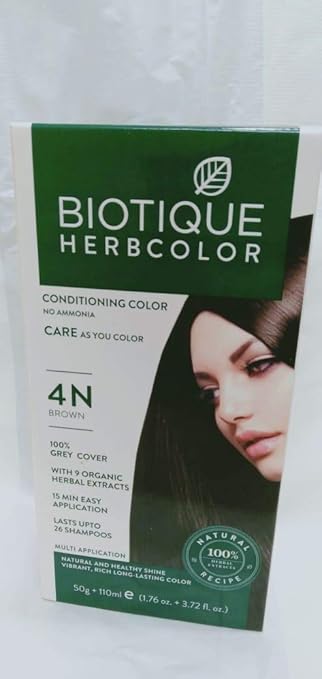 Biotique Bio Herbcolor 4N Brown, 50 g + 110 ml (Conditioning Color No Ammonia)