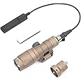 NECARL M300A 500 Lumens Tactical Flashlight Weapon Light with Push Button Switch & Remote Pressure Switch for Constant/Momentary Modes, Fit for 20mm Picatinny Rail