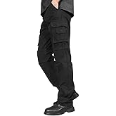 Soulsfeng Men's Cargo Pants Cotton Straight Stretch Tactical Work Hiking Pants with Pockets
