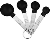 LIDOUK Measuring Cups and Spoons Set 8 Pcs Plastic Head Stainless Handles view 3