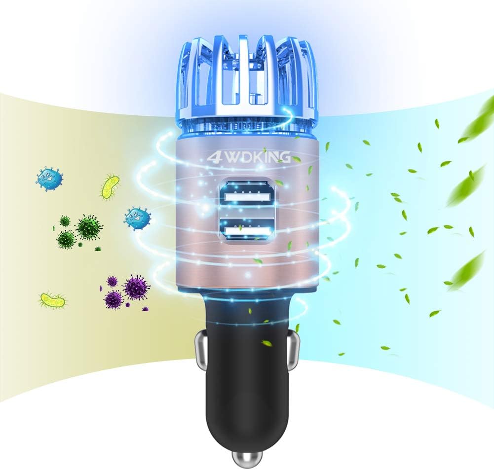 4WDKING Car Air Purifier Ionizer, 12V Plugin Car Air
