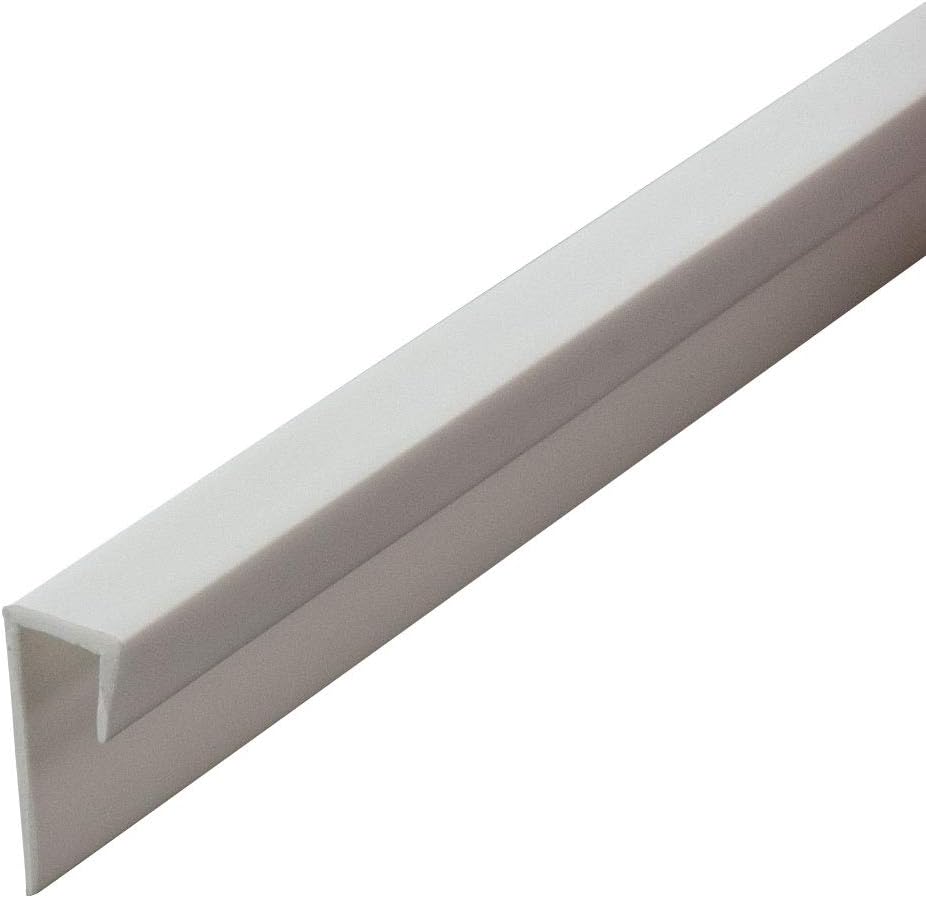 Outwater Plastic J Channel Fits Material 1/4 Inch Thick White Styrene
