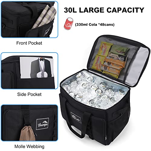 Youngoa Bolsa Termica 30 litros, Nevera Portatil Playa Grande Impermeable, Bolso Isotermica Plegable Prueba de Fugas para Picnic/Camping