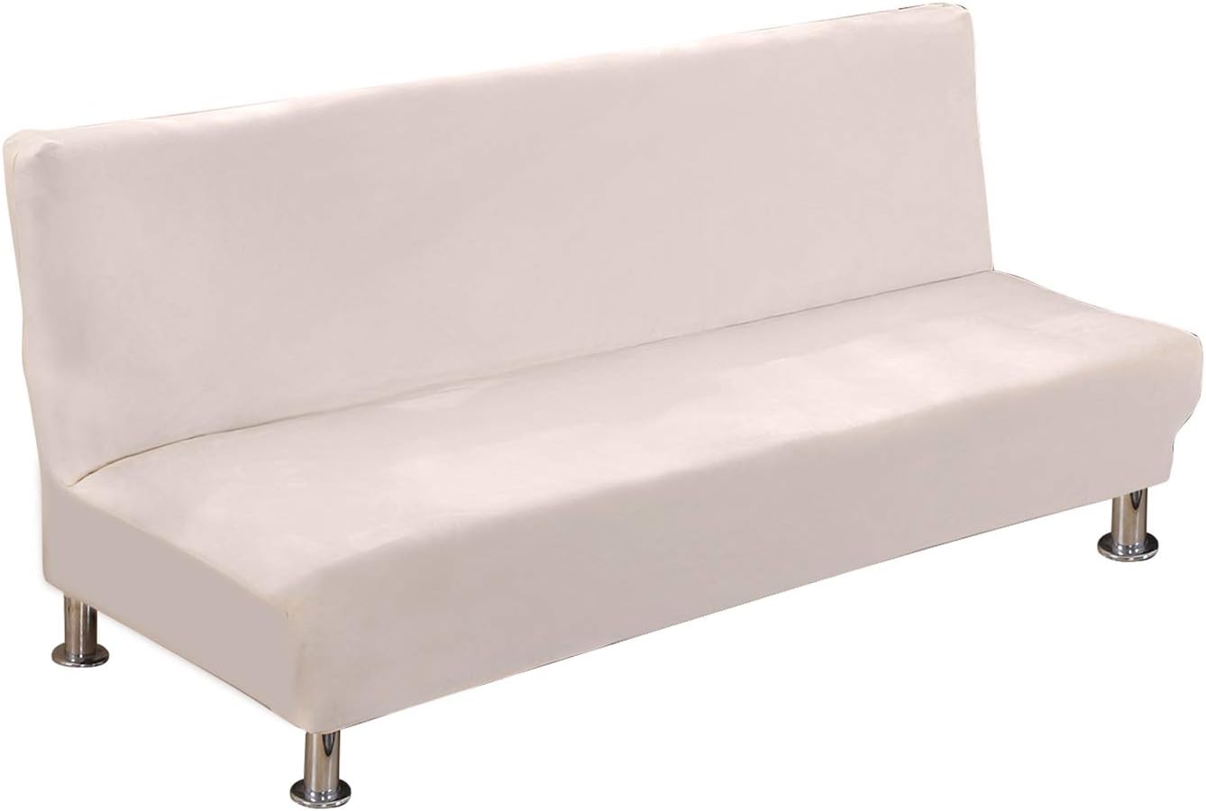 WWQQKJ Copridivano Clic Clac 3 2 Posti Senza Braccioli Elasticizzato Fodera per Divano Letto Pieghevole, Fodera per Elastici Futon Copridivano Senza braccioli (Color : F, Size : 120-155cm