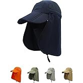 LLmoway Mens Womens Kids Sun Protection Fishing Hat Safari Flap Cap Quick Dry