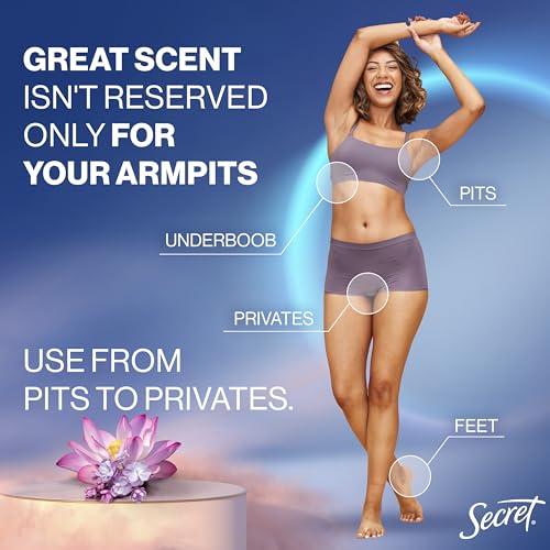 Secret Whole Body Deodorant Spray for Women, Lilac & Waterlily Scent, Aluminum Free Deodorant Spray, 72 HR Odor Protection, 3.5 oz