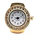 Womens Rose Gold Crystal Quartz Finger Ring Watch with Gift Box