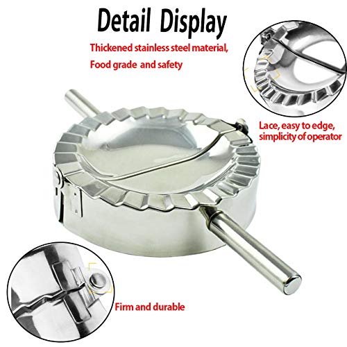 Home Servz Food Grade 304 Stainless Steel Ravioli Maker Pierogi Dumpling Mold - Dough Press Cutter - Pie Crimper Kitchen Wrapper Pastry Tool(3.74 inch-9.5CM)