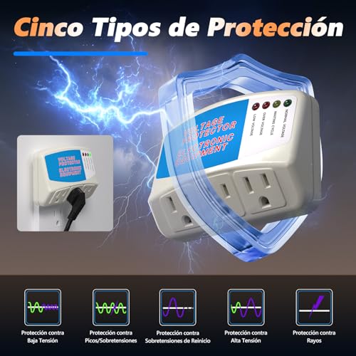 BSEED Protector de sobretensiones para electrodomésticos, 3 tomas de corriente, protector de voltaje, refrigerador de sobretensión, 1875 vatios, 120 V, 15 A (paquete de 4)