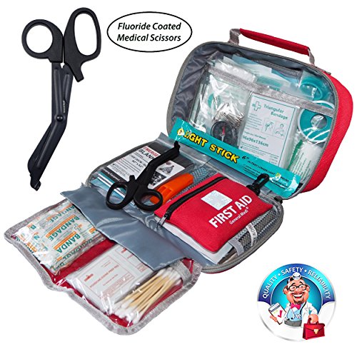 2-in-1 First Aid Kit (215 Piece) + Bonus 43 Piece Mini First Aid Kit - Includes Emergency Blanket, Bandage, Scissors for Home, Car, Camping, Office, Boat, and Traveling - Thumbnail 3