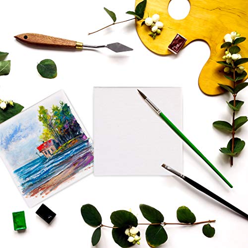 Joyibay 10PCS Canvas Panels Practical Blank Panel Canvas Boards for Creative Painting Panels Canvas Board Painting Canvas Pack for Kids(10 ×10cm)