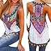 Mosunx Shirts Women U Neck Vest, Ladies Summer Sleeveless Blouse Print Casual Tank Tops T Shirts (Multicolor, XL)