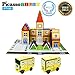 PicassoTiles 3-in-1 Theme Set School Hospital Police Station Magnet Self Adhesive Backing Stick-On Sheet Combo w/Car Magnet Building Block Playset STEM Learning Construction Brain Development Kit