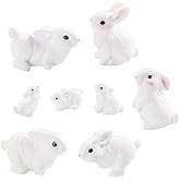 PEVOGON 40 Pcs Rabbit Mini Resin Figurines BunnyMiniature Ornaments for Easter DIY Craft Fairy Garden Dollhouse Decor