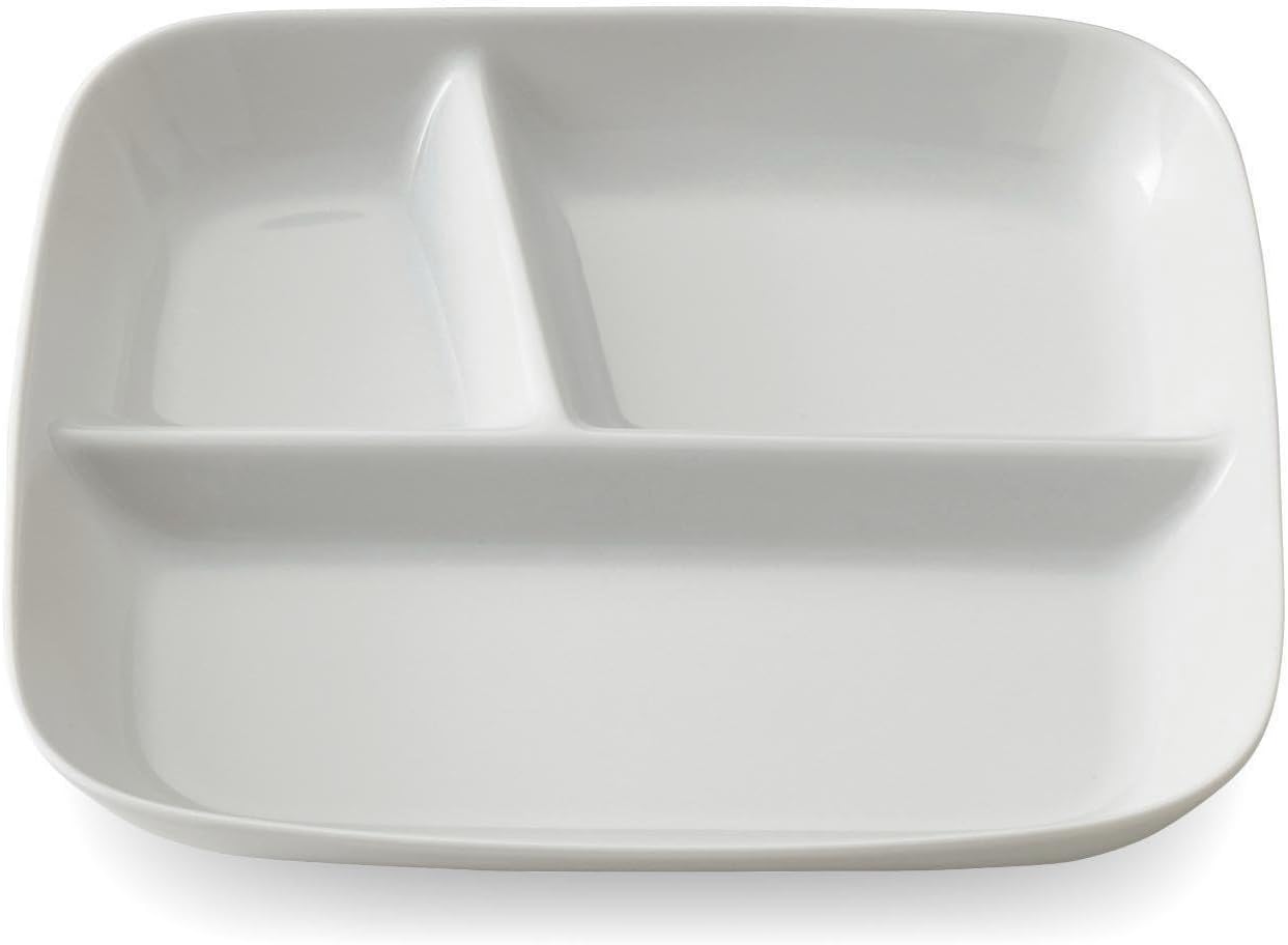 [ベルメゾン] ランチプレート 深め すくいやすい 仕切り皿 美濃焼 食洗機対応 日本製 ホワイト